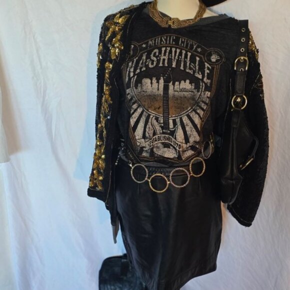 Leather Mini Skirt, Size 6 Petite - Picture 1 of 3